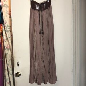 Bohemian long brown skirt